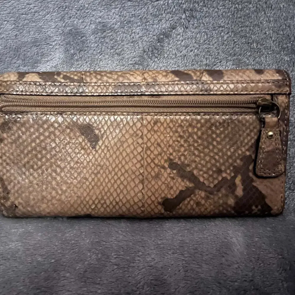 Coach Large Python Embossed Genuine Leather Wallet/Clutch